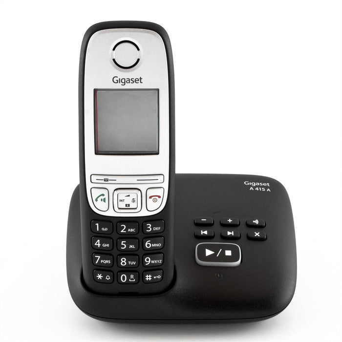 Gigaset A415A Schnurlostelefon schwarz Dect-Telefon Anrufbeantworter Freisprechfunktion