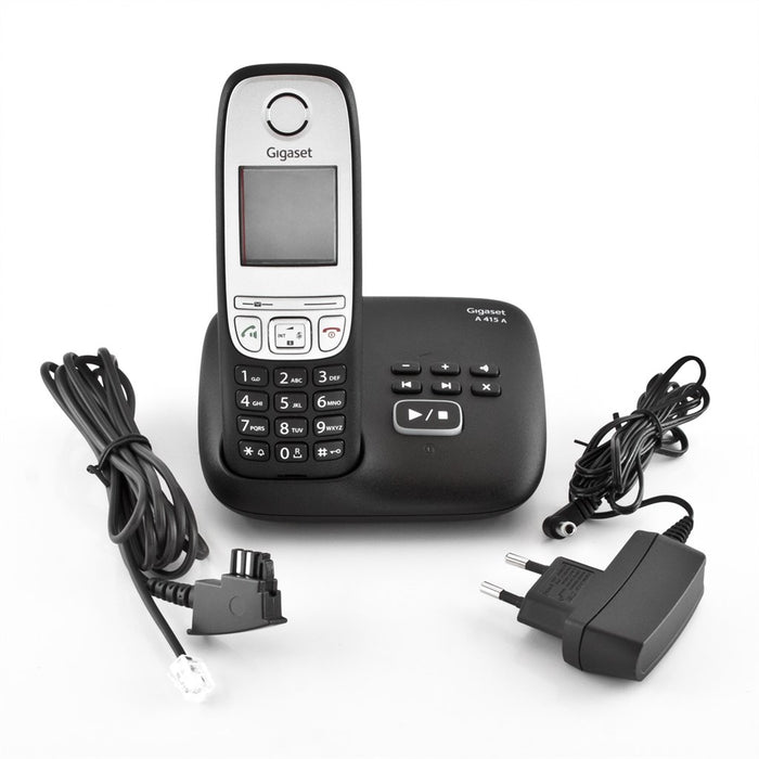 Gigaset A415A Schnurlostelefon schwarz Dect-Telefon Anrufbeantworter Freisprechfunktion