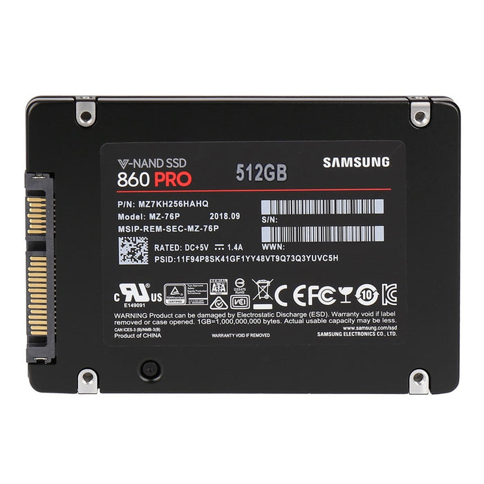 Samsung 860 PRO interne 2,5" SSD 512GB