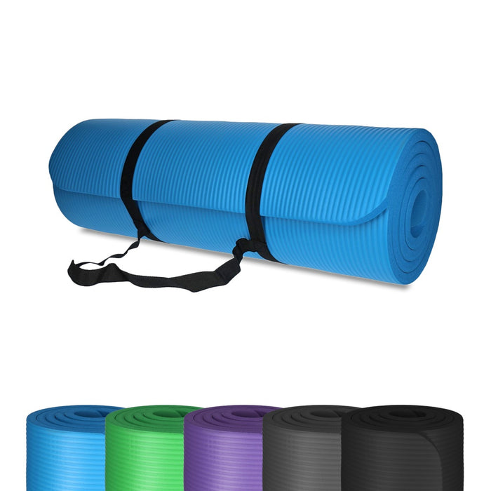 TP Yogamatte, Sport Unterlage aus Schaumstoff, für Pilates, Fitness, rutschfest, 185 x 61 x 1,5 cm Blau