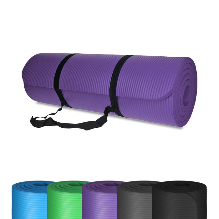 TP Yogamatte, Sport Unterlage aus Schaumstoff, für Pilates, Fitness, rutschfest, 185 x 61 x 1,5 cm Lila