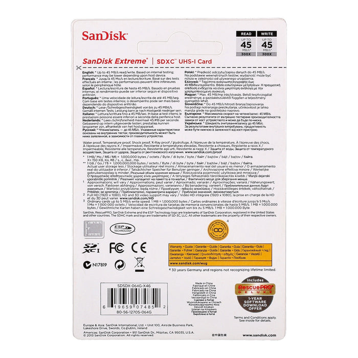Sandisk Extreme SDHC 16GB UHS-I Speicherkarte