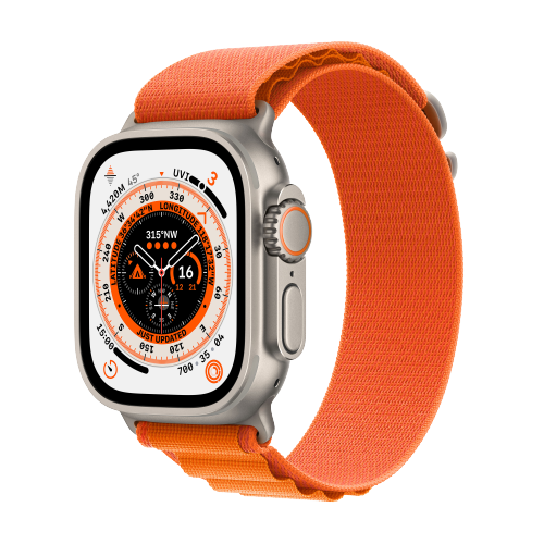 Smartwatch Onlineshop - Apple Watch Ultra mit Titangehäuse und Alpine Loop Band in Orange