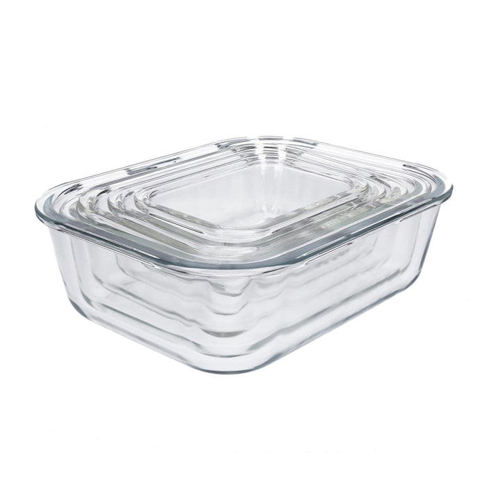 TP Frischhaltedosen Set, 10-teilig, Glas Behälter mit Klipp-Deckel, auslaufsicher, als Auflauf Form