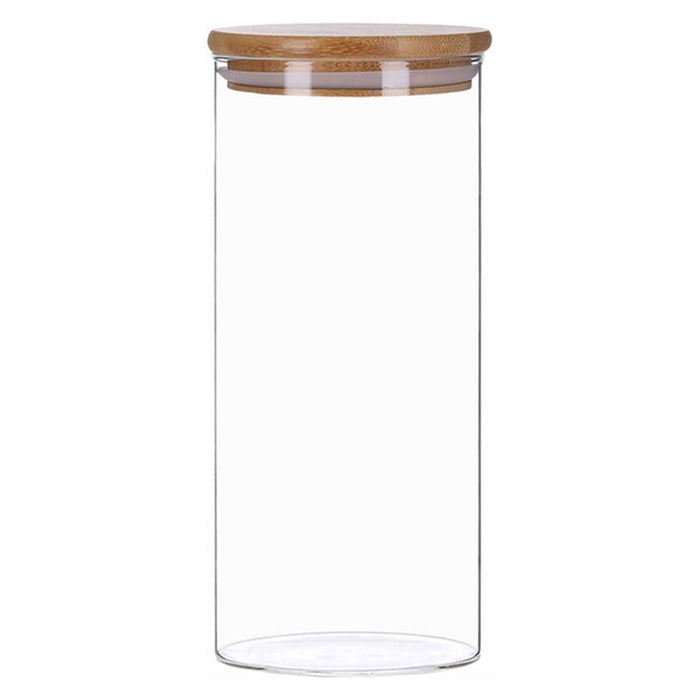 TP Vorratsglas mit Bambus Deckel, Glas Behälter für Lebensmittel, luftdicht, spülmaschinenfest, 1500ml