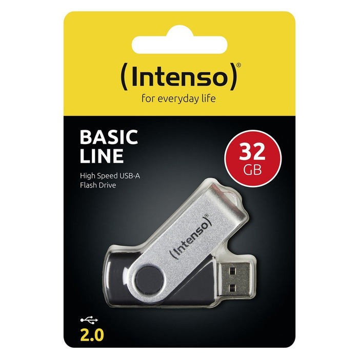 Intenso Basic Line USB-Stick 32 GB USB Typ-A 2.0 Schwarz, Silber