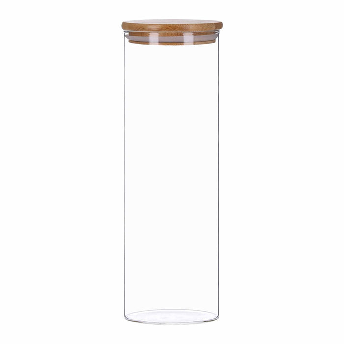 TP Vorratsglas mit Bambus Deckel, Glas Behälter für Lebensmittel, luftdicht, spülmaschinenfest, 2200ml