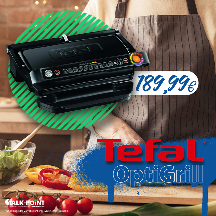  Tefal OptiGrill + GC722834 Kontaktgrill in schwarz