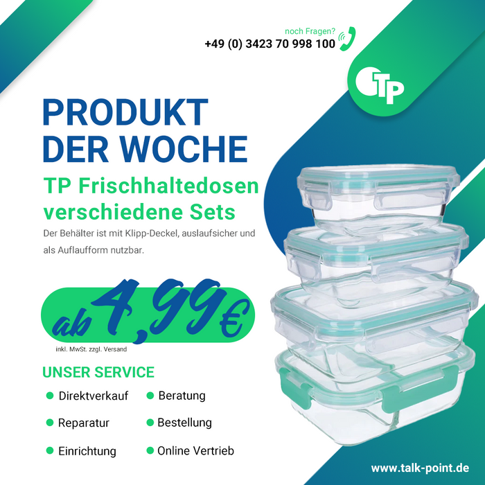 Produkt der Woche Banner für TP Frischhaltedosen