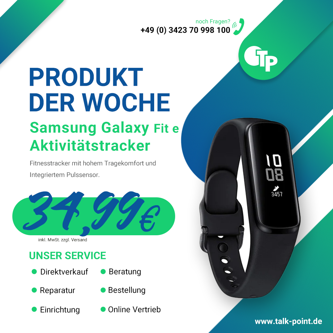 TP Produkt der Woche - Samsung Galaxy Fit e Aktivitätstracker schwarz