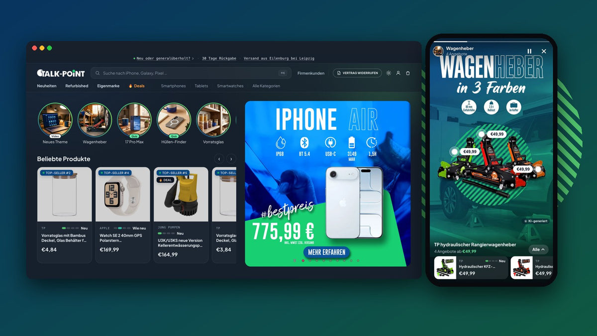 Neues Design bei talk-point: Darkmode, Stories und mehr Überblick