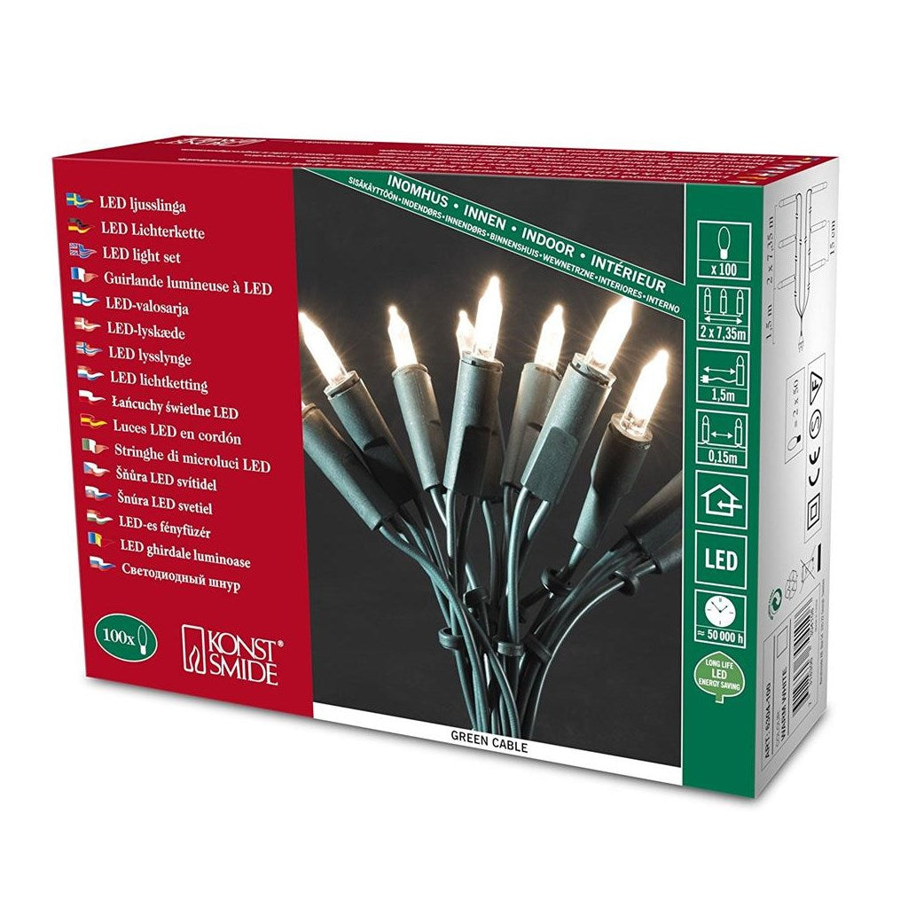 Produktbild LED-Lichterkette - Konstsmide LED-Mini-Lichterkette 16,35 m mit 100 Lichtern in warmweiß 6304-100