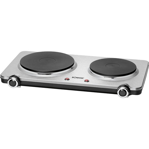Produktbild Doppelkochplatte - Bomann DKP 5033 E CB Doppelkochplatte 1000 W Schwarz, Edelstahl