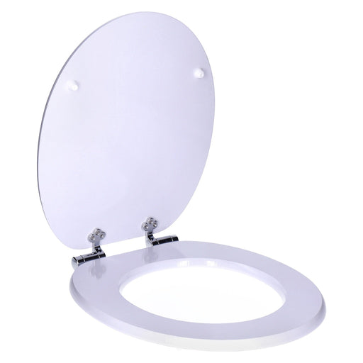 Produktbild WC-Sitz - TP WC-Sitz mit Absenk-Automatik, Motiv, Soft-Close Holz-Kern, ovale O-Form, EU-Größe, bis 120 kg White