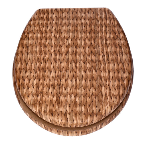 Produktbild WC-Sitz - TP WC-Sitz mit Absenk-Automatik, Motiv, Soft-Close Holz-Kern, ovale O-Form, EU-Größe, bis 120 kg Basket Wave