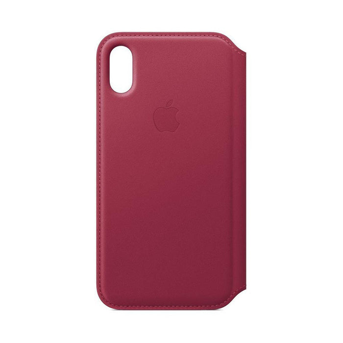 Apple iPhone X Leder Folio Case beere
