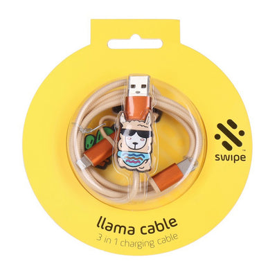 Lama Lori Thumbsup 3 in 1 Ladekabel 1m iPhone, Typ-C und Micro-USB