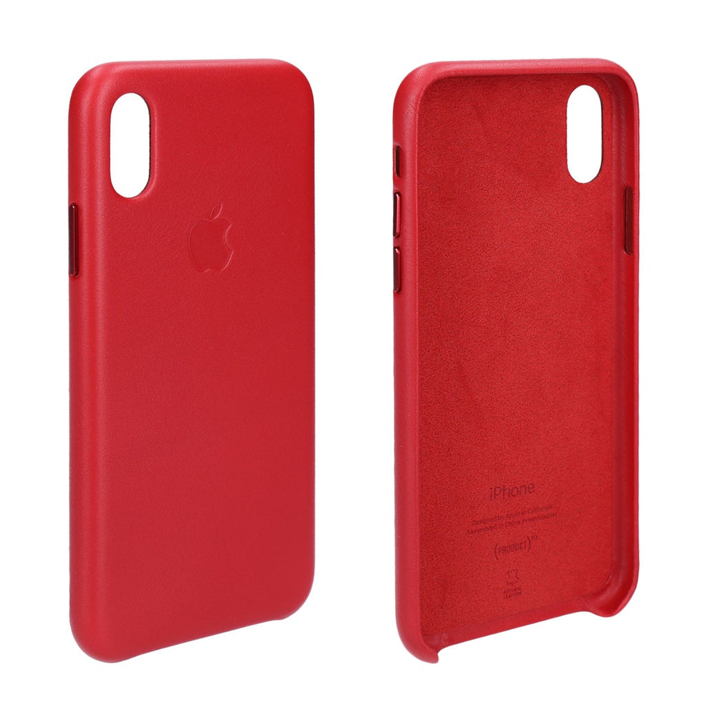 Apple iPhone XS Leder Hülle rot günstig online kaufen