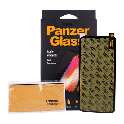 Displayschutz aus Glas für iPhone X in schwarz Case Friendly