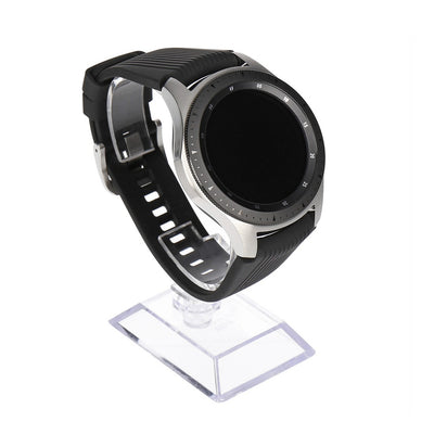 Galaxy Watch 46mm LTE Silber Silikonarmband Schwarz