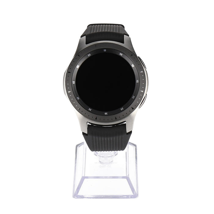 Samsung Galaxy Watch R805 LTE 46mm Silber Silikonarmband Schwarz