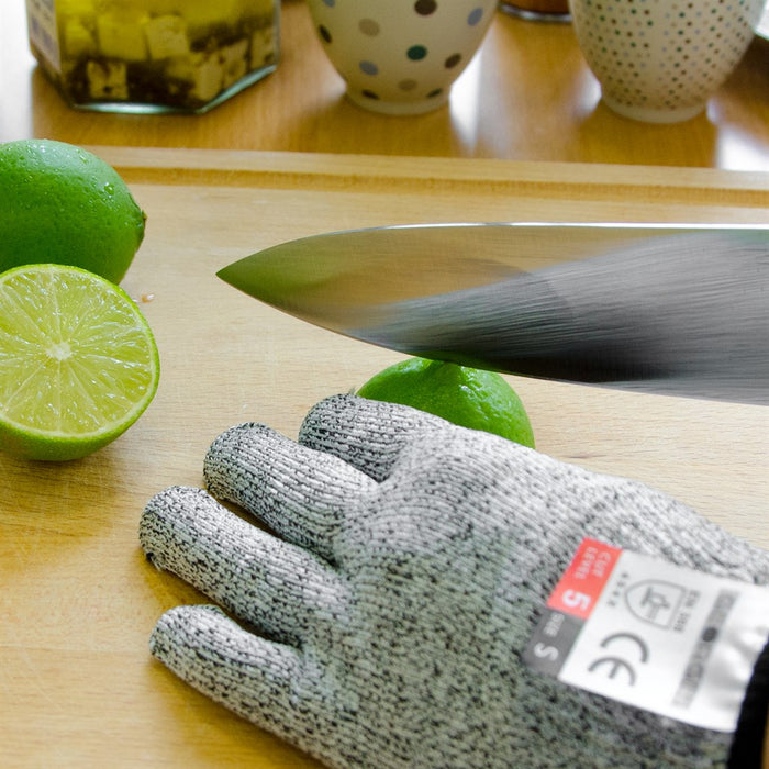 TP Schnittschutzhandschuh zum Schneiden für Küche und Garten, Mesh Arbeitsschutz Handschuh EN388 L5 XS