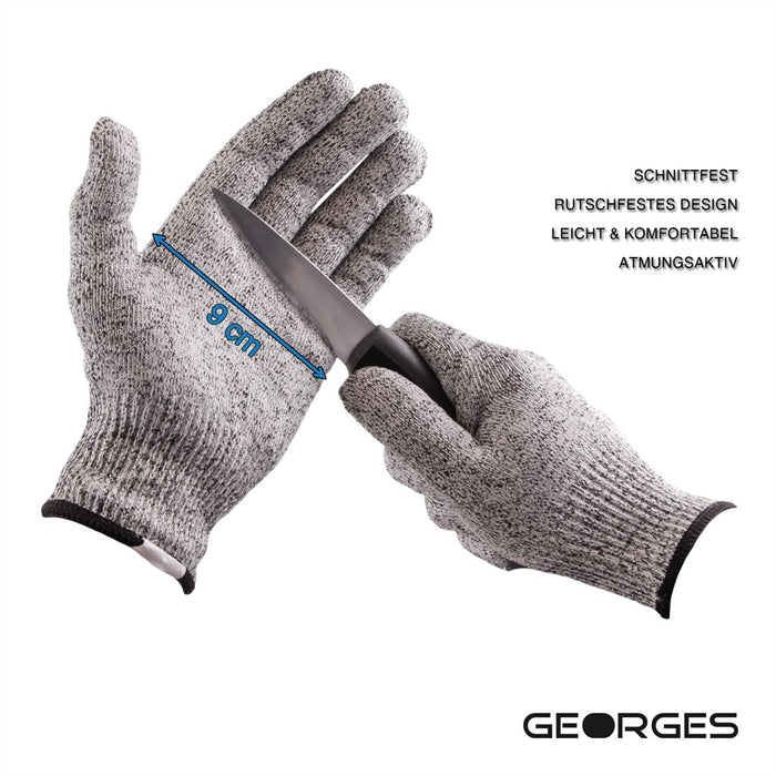 TP Schnittschutzhandschuh zum Schneiden für Küche und Garten, Mesh Arbeitsschutz Handschuh EN388 L5 S