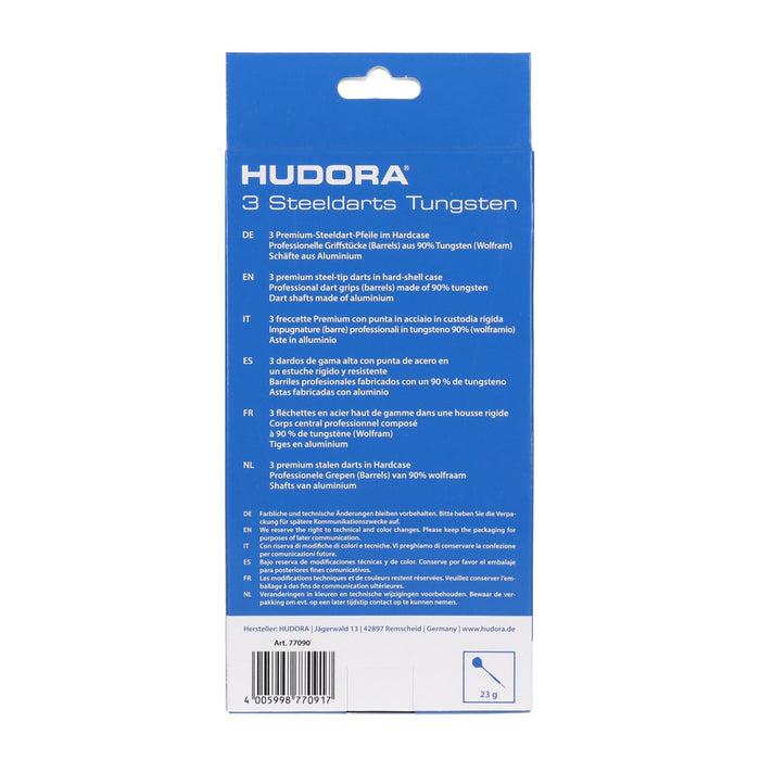 HUDORA Darts Steel-Darts Tungsten 3 Stück mit Metallspitze