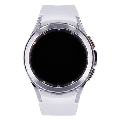 Galaxy Watch4 Classic 42mm Silber mit Silikonarmband Weiß
