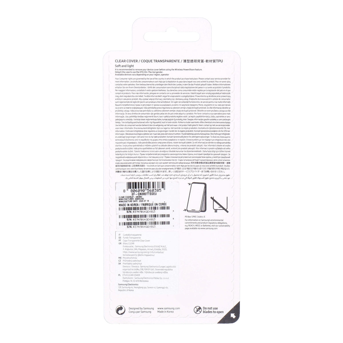 Produktbild Smartphone-Hülle - Samsung Note 20 Clear Cover transparent