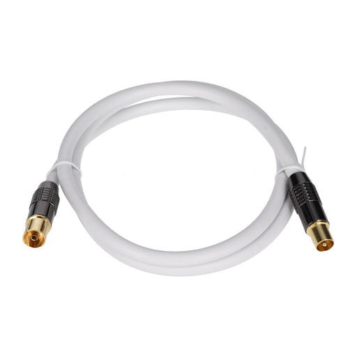 Produktbild SAT-Kabel - TP Antennenkabel in weiß gerade  1m