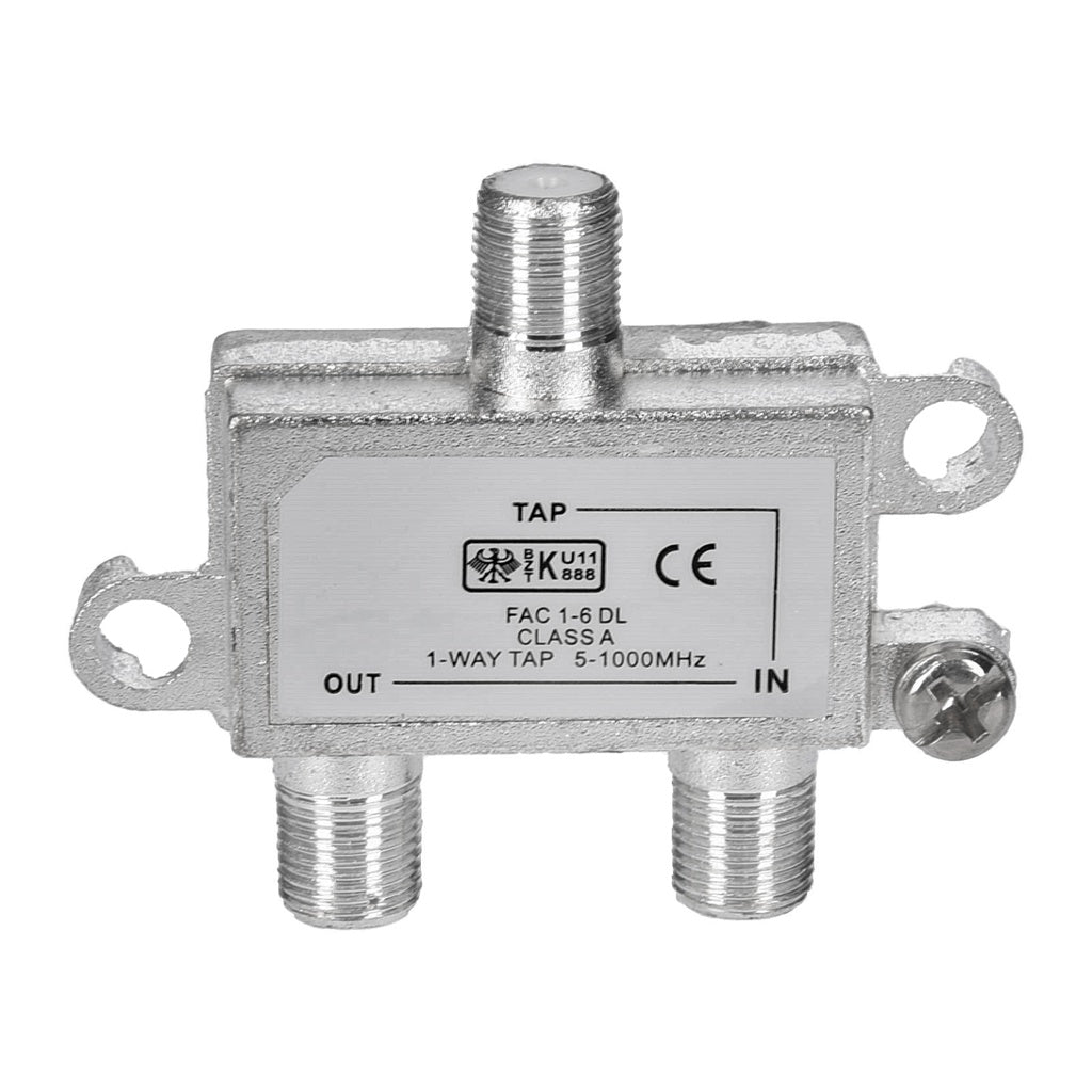 Produktbild SAT-Verteiler - FAC 1-6DL 1-Way Tap 1-fach Signal Antennen- Verteiler für Sat-Anlagen Class A 5-1000 MHz