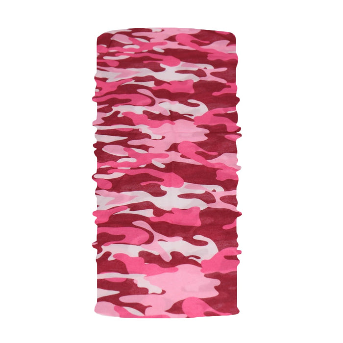 TP Multifunktionstuch, Bandana Schlauchschal, als UV-Schutz, Outdoor Halstuch oder Stirnband, unisex pink camouflage