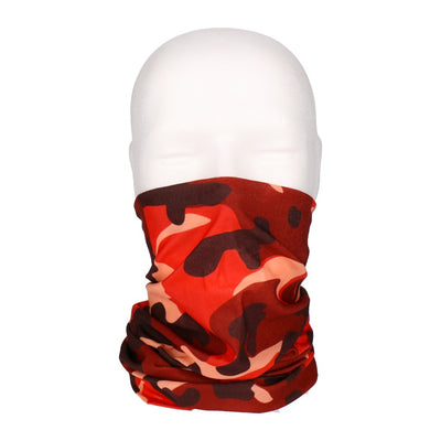 Multifunktionstuch, Bandana Schlauchschal, als UV-Schutz, Outdoor Halstuch oder Stirnband, unisex red camouflage