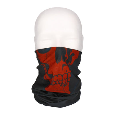 Multifunktionstuch, Bandana Schlauchschal, als UV-Schutz, Outdoor Halstuch oder Stirnband, unisex red skull