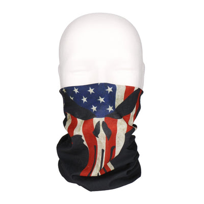 Multifunktionstuch, Bandana Schlauchschal, als UV-Schutz, Outdoor Halstuch oder Stirnband, unisex usa punisher