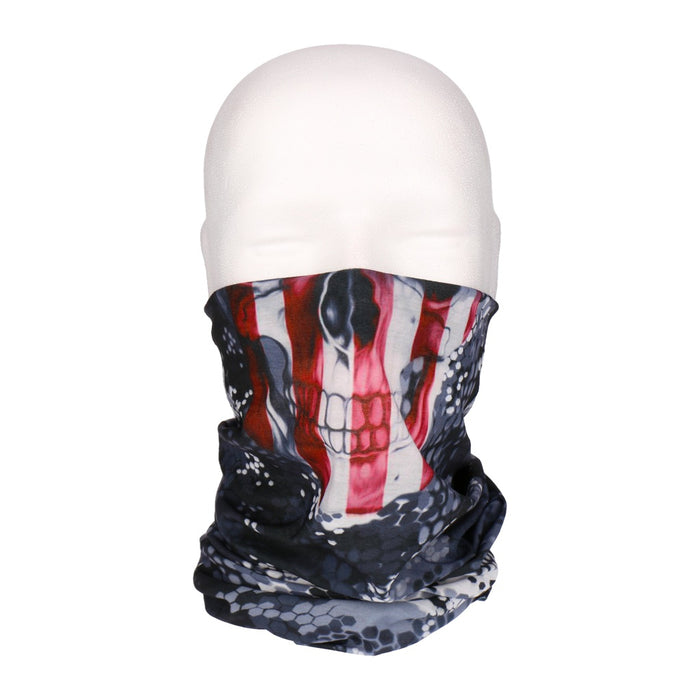 TP Multifunktionstuch, Bandana Schlauchschal, als UV-Schutz, Outdoor Halstuch oder Stirnband, unisex USA skull