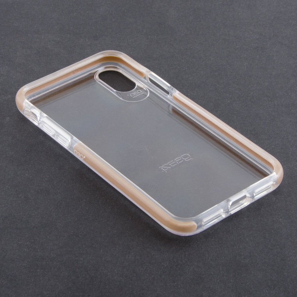 Produktbild Smartphone-Hülle - Gear4 Piccadilly Klarsichthülle mit verbessertem Stoßschutz für iPhone X – Gold