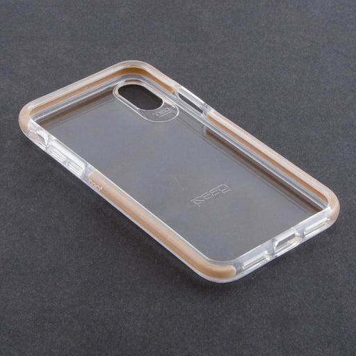Produktbild Smartphone-Hülle - Gear4 Piccadilly Klarsichthülle mit verbessertem Stoßschutz für iPhone X – Gold