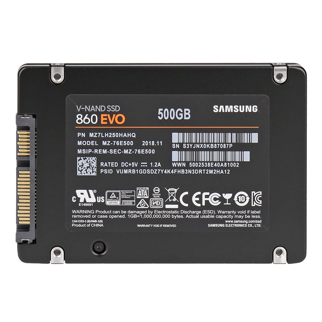 Produktbild interne SSD - Samsung 860 EVO int. 2,5" SSD 500GB