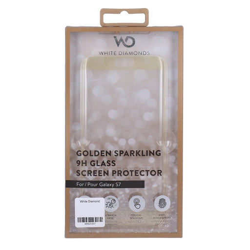 Produktbild Displayschutzglas - White Diamonds Golden Sparkling Glass Display schutzglas für Samsung Galaxy S7 gold