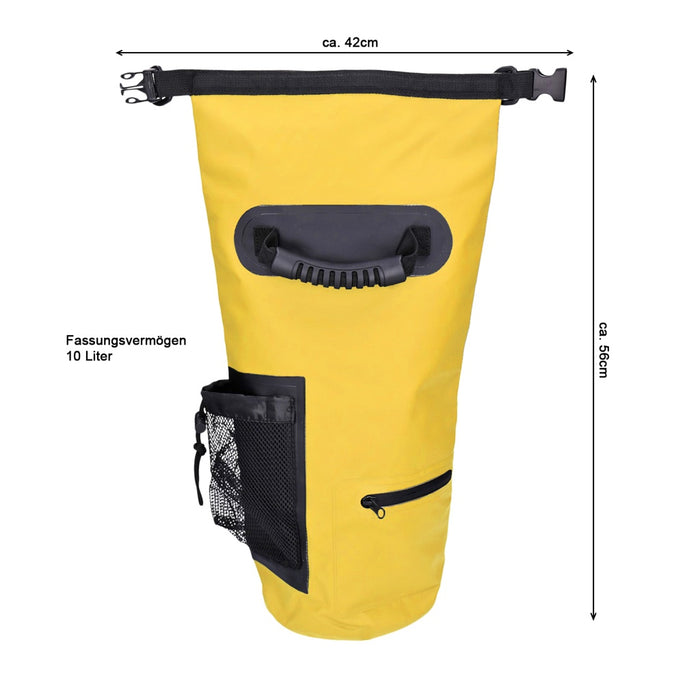 TP Dry bag - wasserdichter Packsack Rucksack 10 Li  Gelb