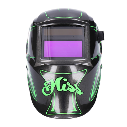 Produktbild Brandschutzeinheit - TP Automatik Solar Schweißhelm mit UV-Schutz, auto Verdunkelung, Feuerhemmend, schnelle Schaltzeiten- Green Miss (1606-A)