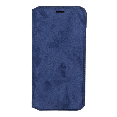 Leder Flipcase für iPhone X in blau