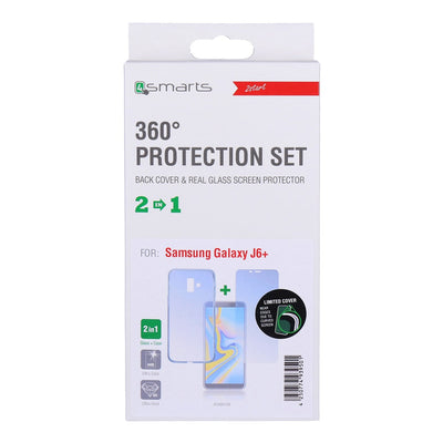 360° Protection Set Limited Cover für  Samsung Galaxy J6+ transparent