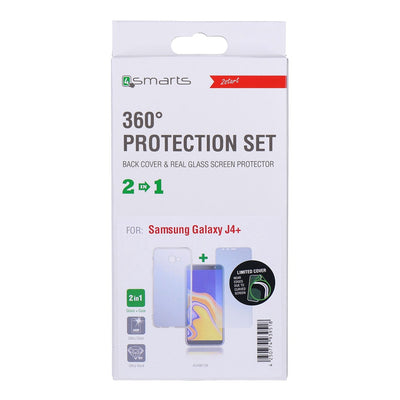 360° Protection Set Limited Cover für  Samsung Galaxy J4+ transparent