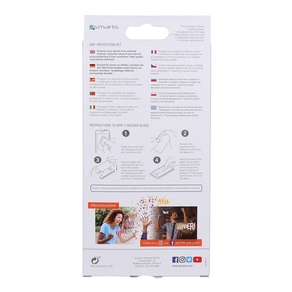 Produktbild Smartphone-Hülle - 4smarts 360° Protection Set Limited Cover für  Samsung Galaxy J4+ transparent