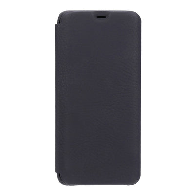 Leder Flipcover für Samsung Galaxy S9+ in schwarz