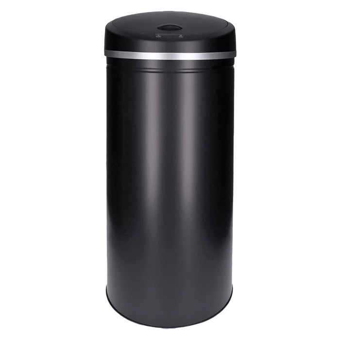 TP Sensor Mülleimer aus Edelstahl, Abfallbehälter für Küche, automatischer Deckel, rund, in schwarz 50 Liter