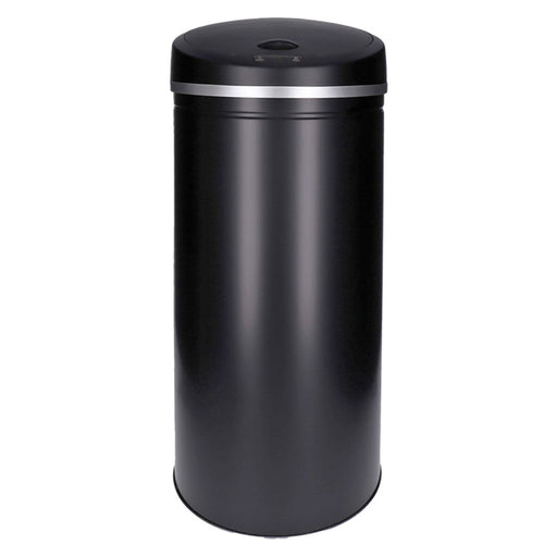 Produktbild Sensor-Mülleimer - TP Sensor Mülleimer aus Edelstahl, Abfallbehälter für Küche, automatischer Deckel, rund, in schwarz 50 Liter